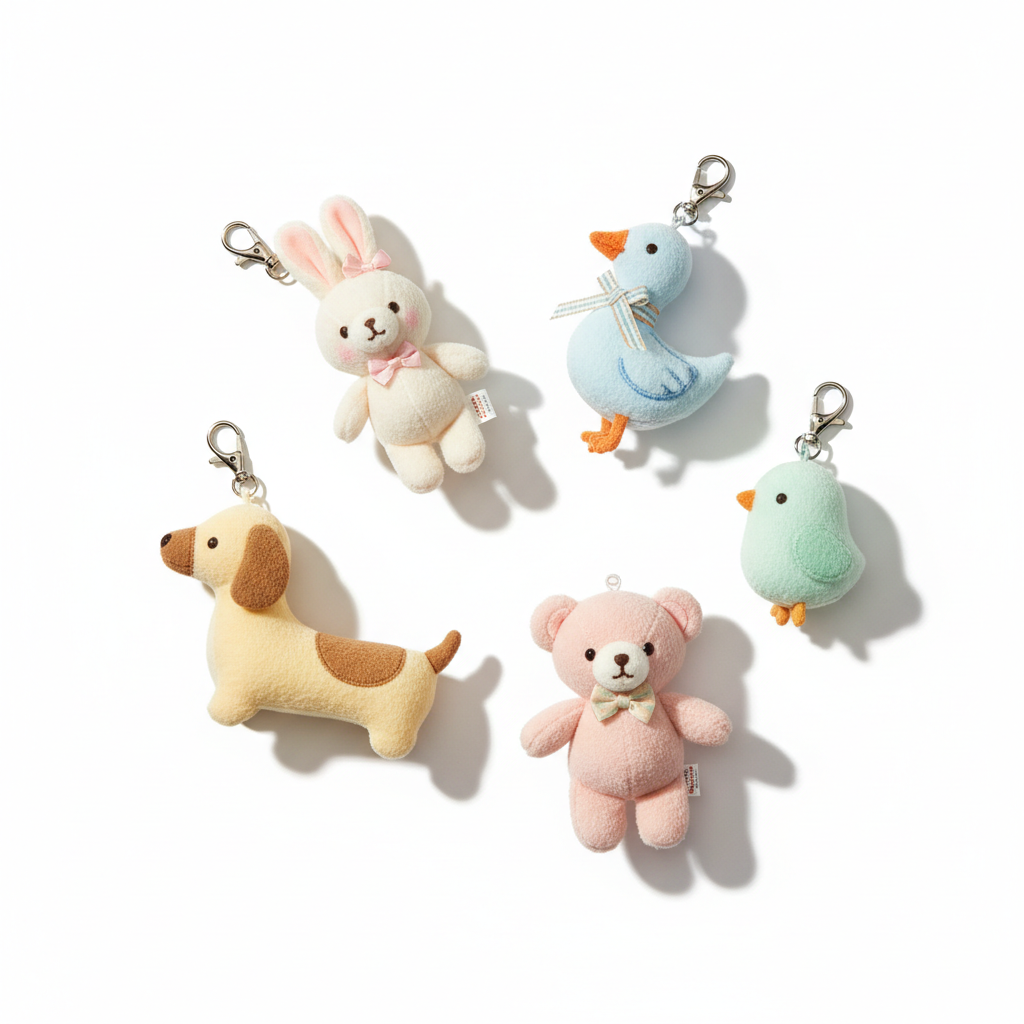 Pastel Plush Animal Bag Charms