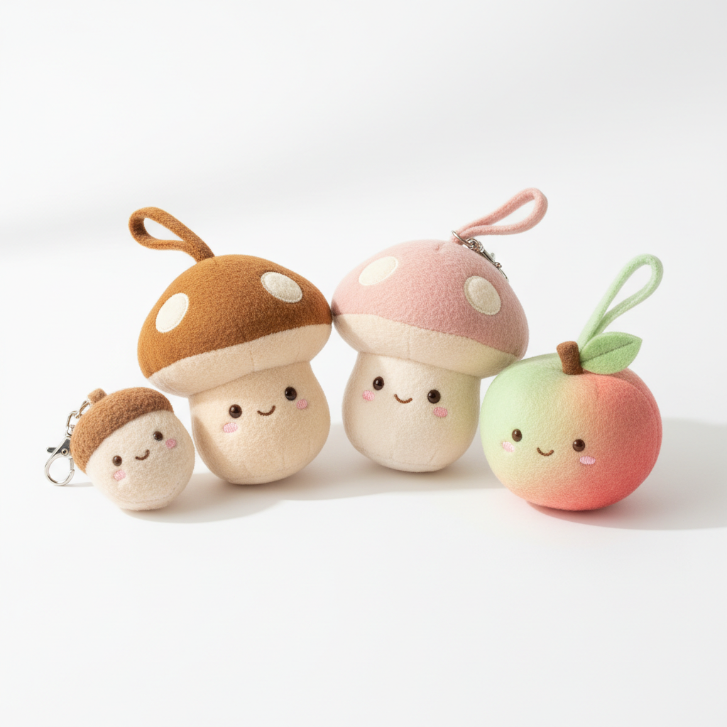 Plush Mushroom Nature-Themed Bag Charms