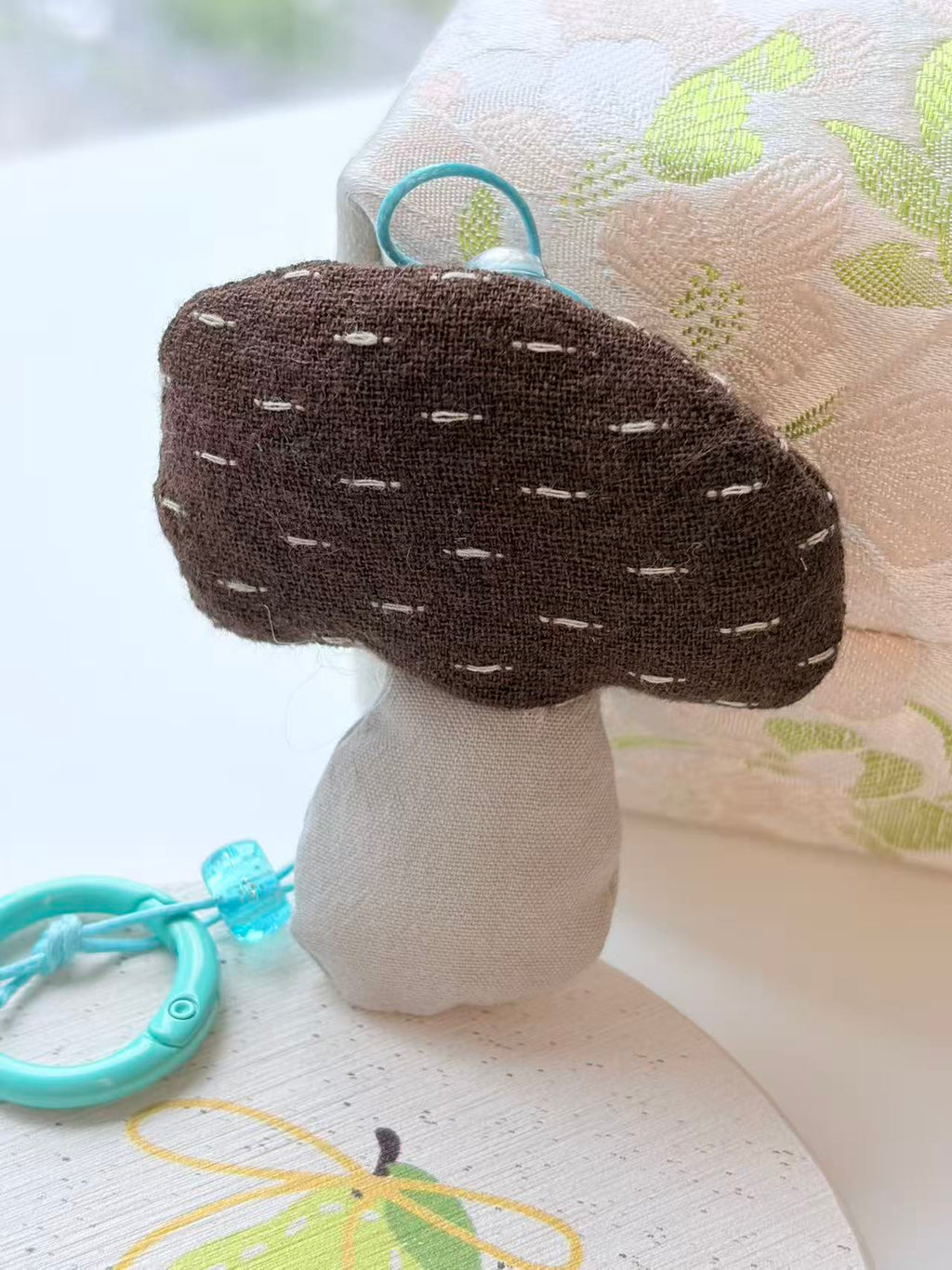 Cute Brown Mushroom Plush Keychain Bag Charm