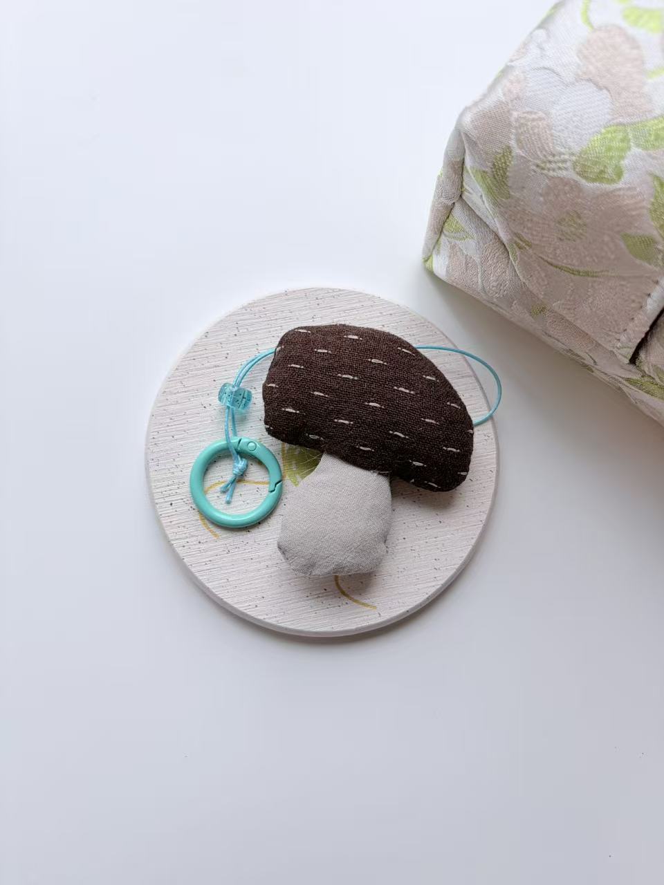 Cute Brown Mushroom Plush Keychain Bag Charm