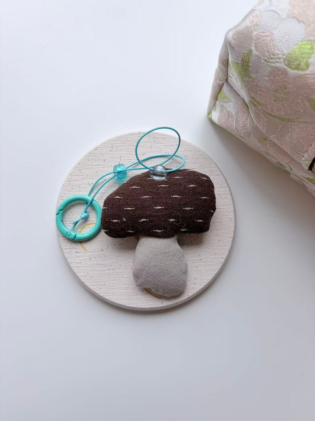 Cute Brown Mushroom Plush Keychain Bag Charm