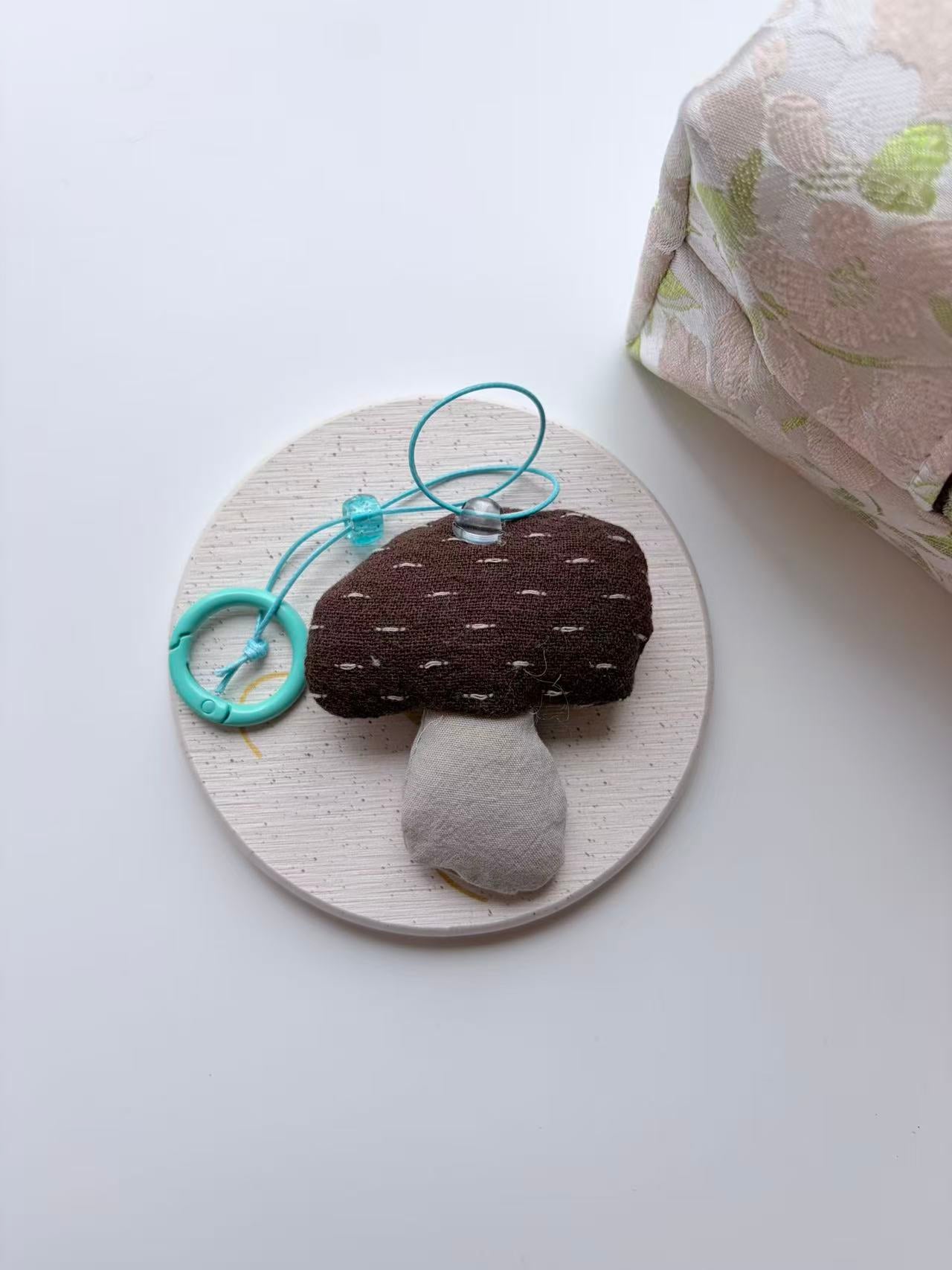 Cute Brown Mushroom Plush Keychain Bag Charm