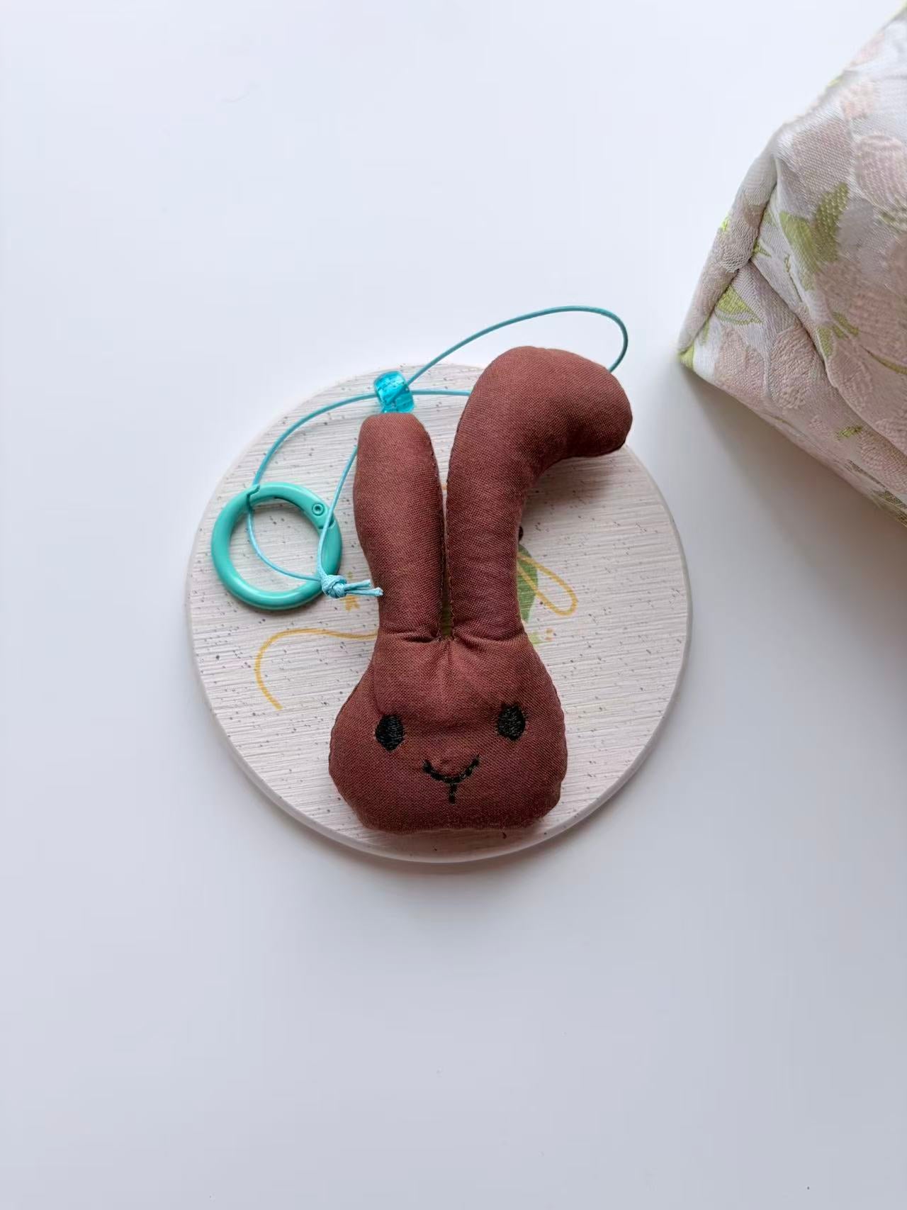 Cute Brown Bunny Plush Keychain Bag Charm