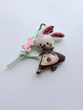 Cute Bunny in Dress Plush Keychain Bag Charm