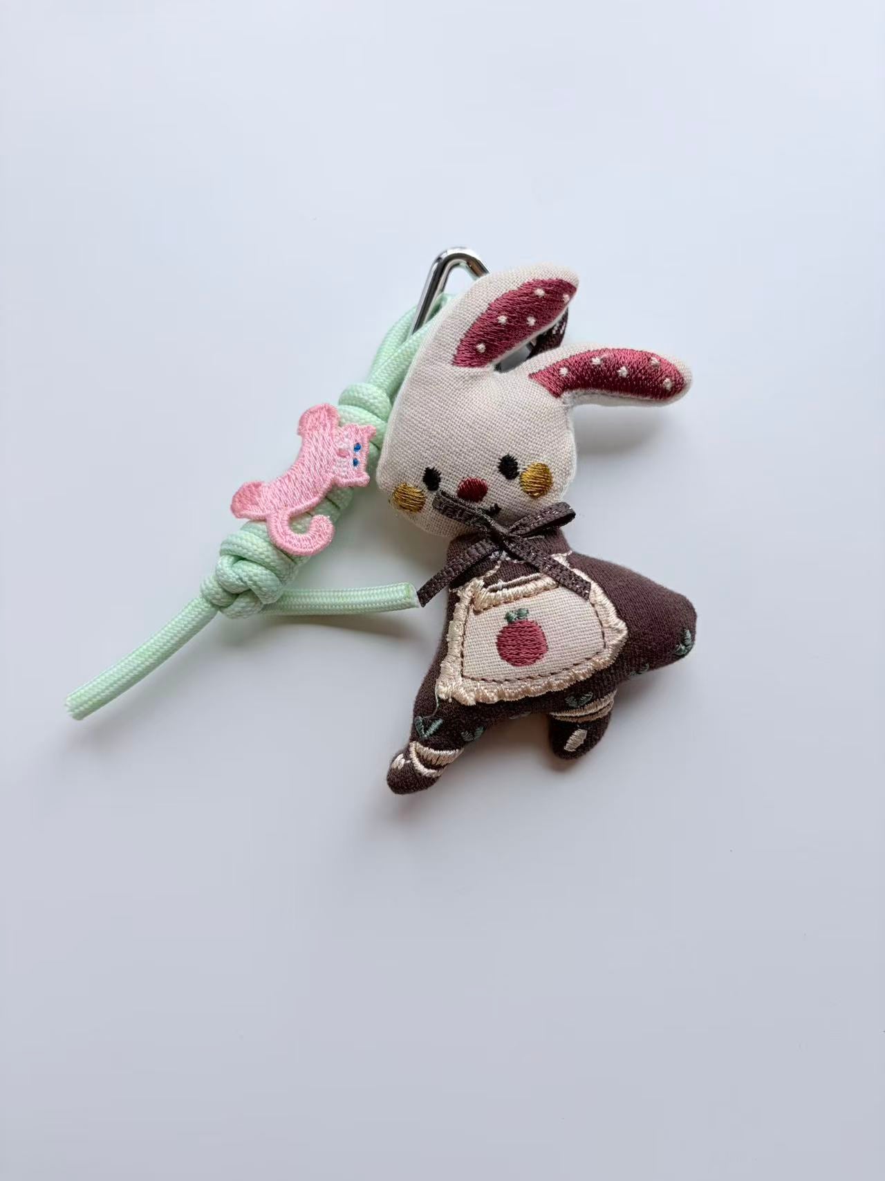 Cute Bunny in Dress Plush Keychain Bag Charm