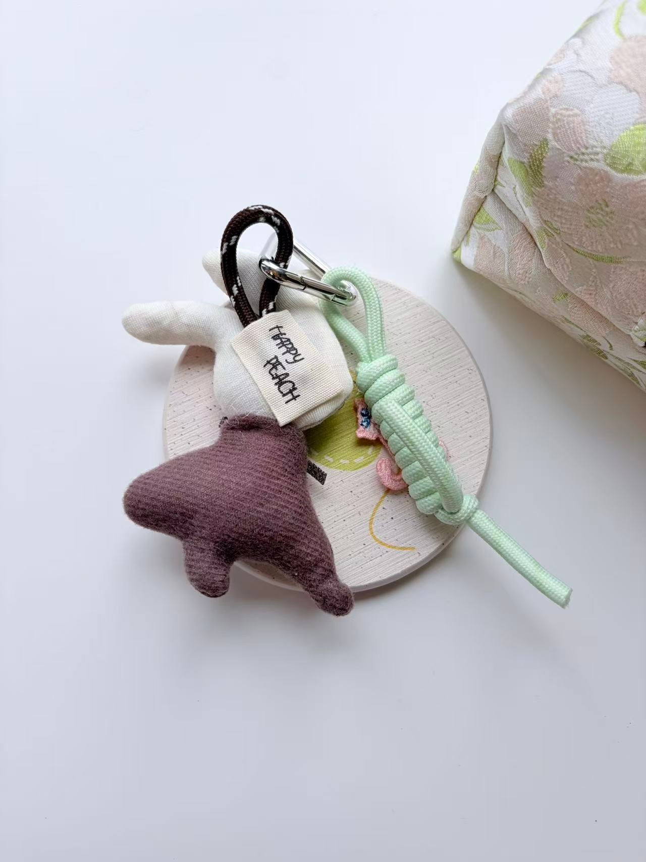Cute Bunny in Dress Plush Keychain Bag Charm