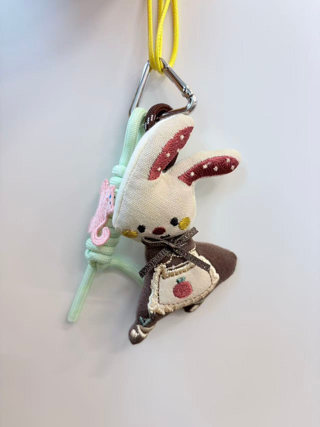 Cute Bunny in Dress Plush Keychain Bag Charm