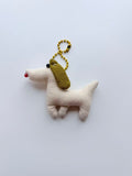 Cute Beige Dachshund Plush Keychain Bag Charm