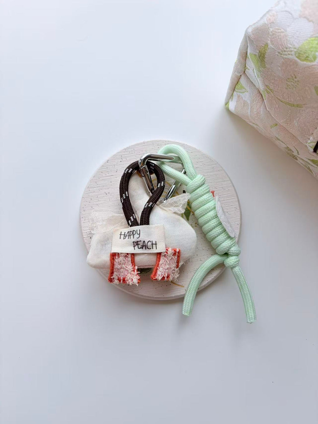 Cute White Goose with Bag Plush Keychain
