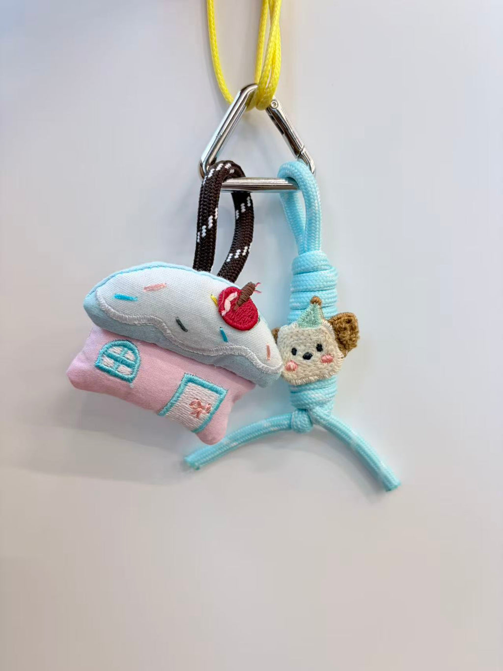 Cute Pastel House Plush Keychain Bag Charm