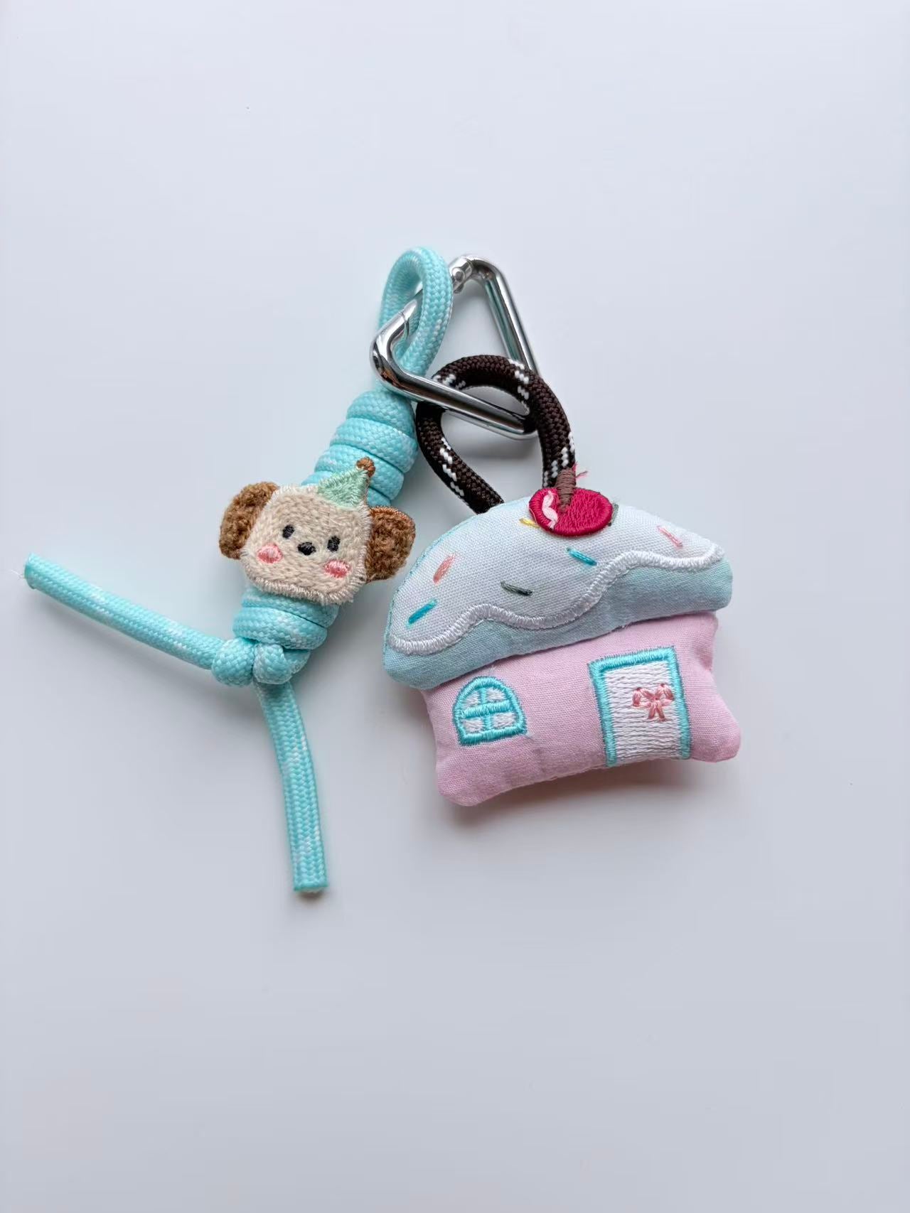 Cute Pastel House Plush Keychain Bag Charm
