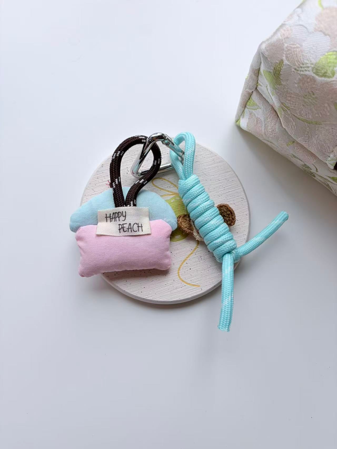 Cute Pastel House Plush Keychain Bag Charm