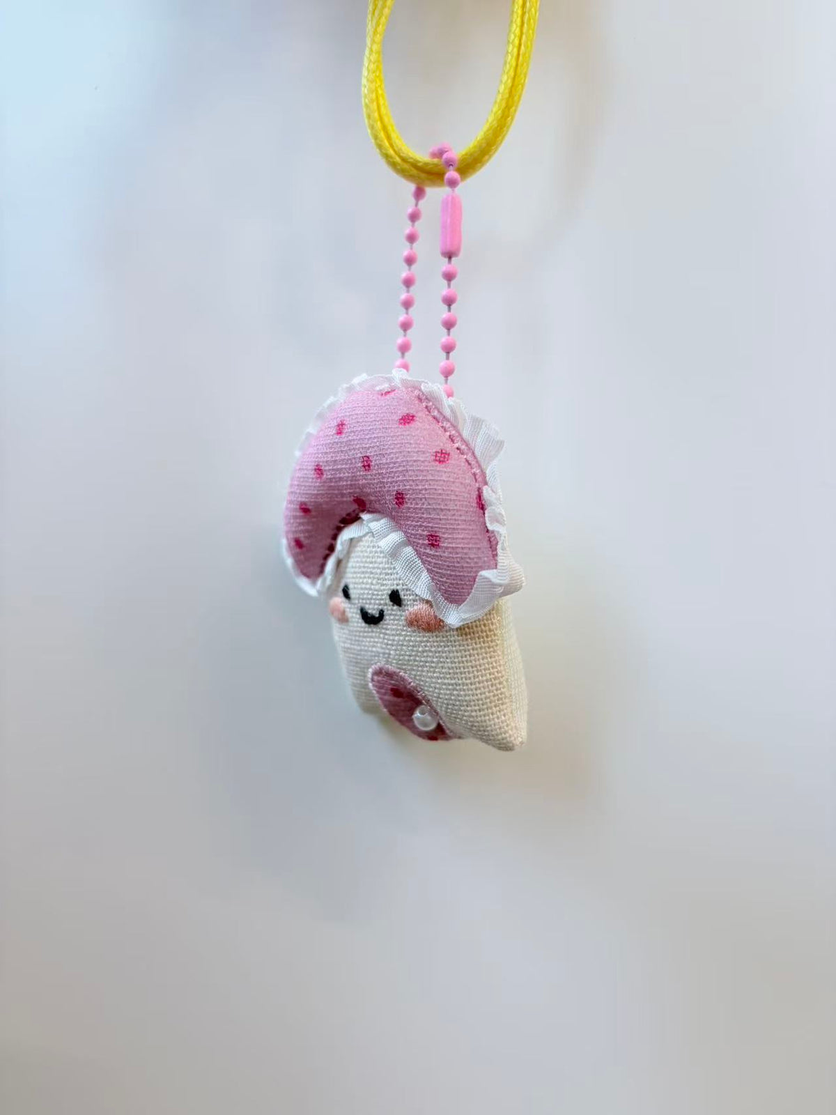Pink Mushroom Plush Bag Charm