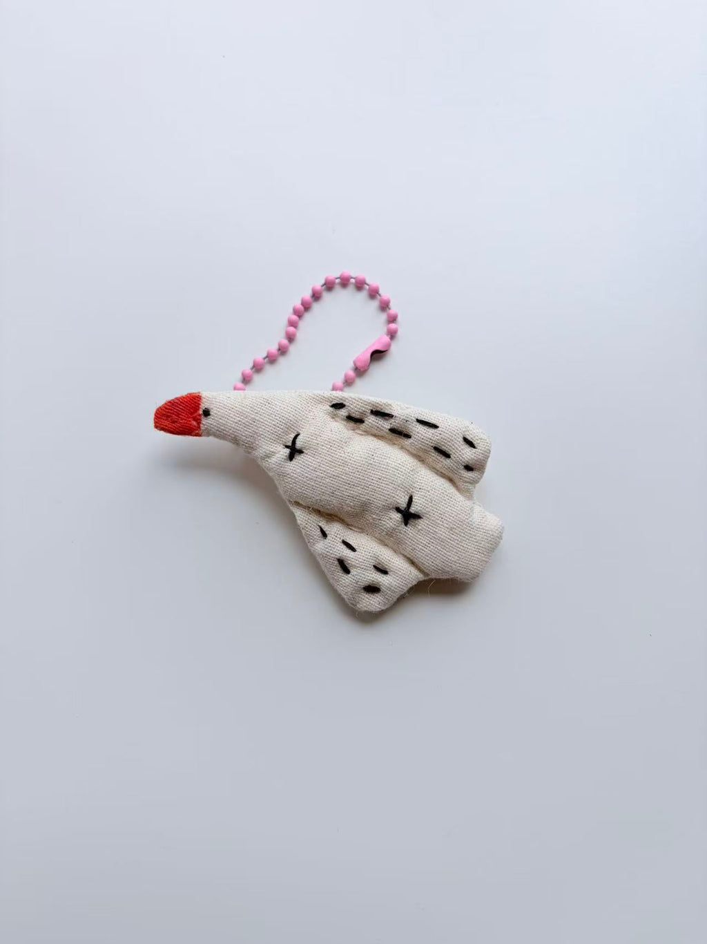 Cute White Goose Plush Keychain Bag Charm