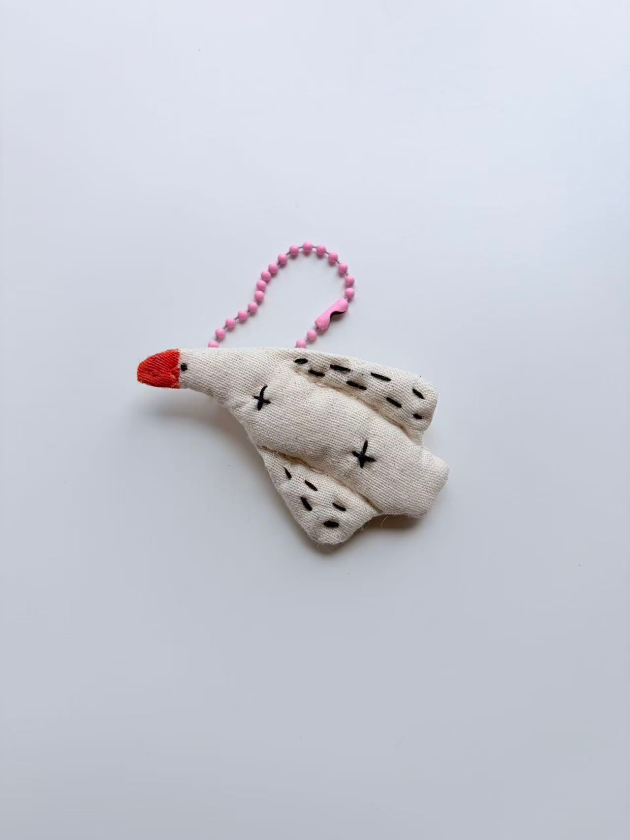 Cute White Goose Plush Keychain Bag Charm