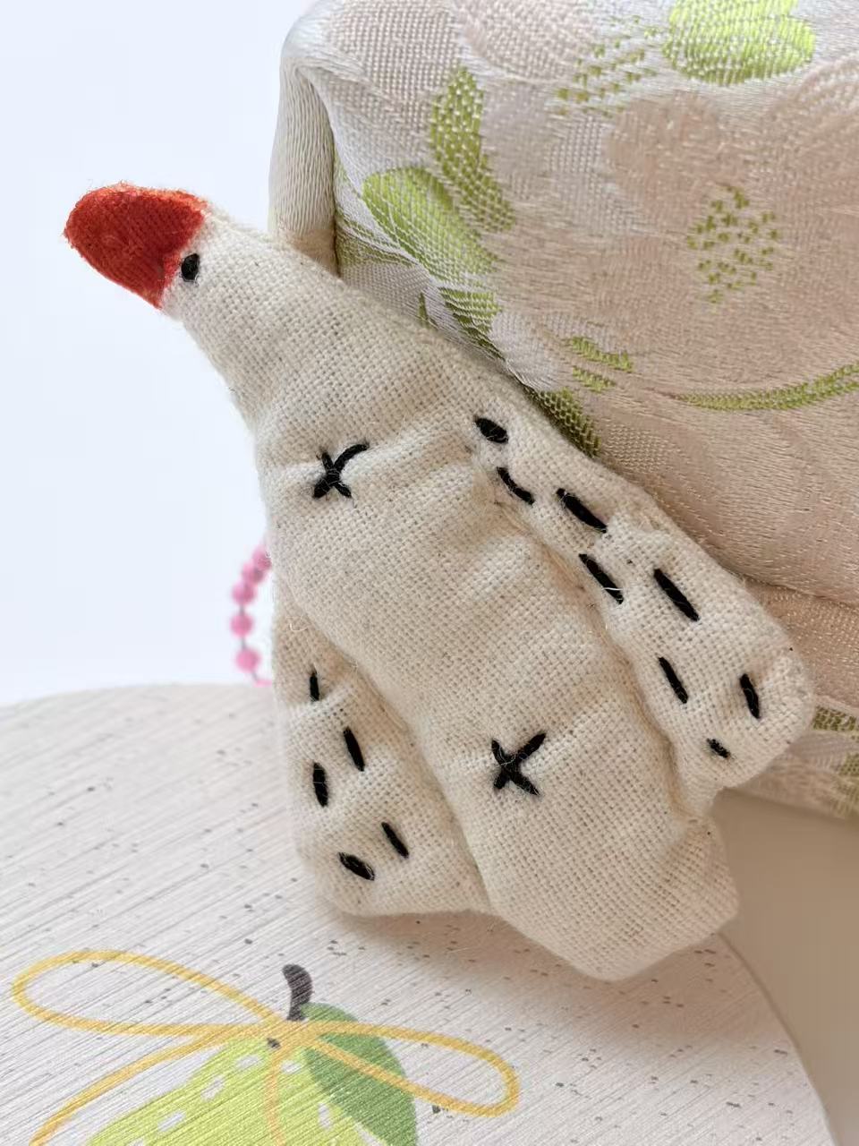 Cute White Goose Plush Keychain Bag Charm