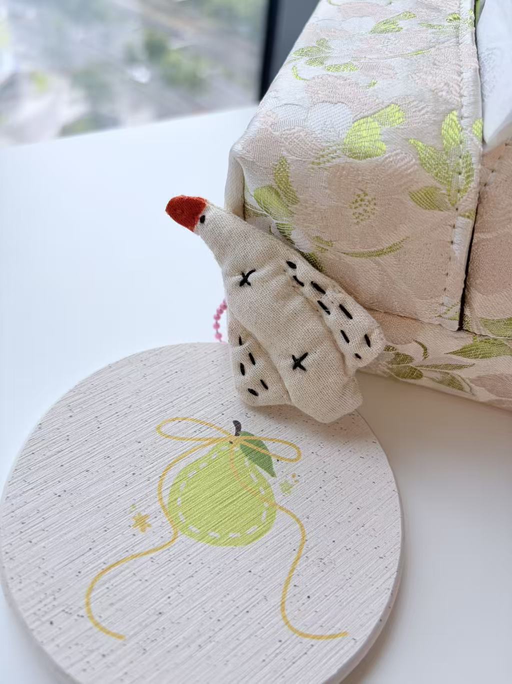 Cute White Goose Plush Keychain Bag Charm