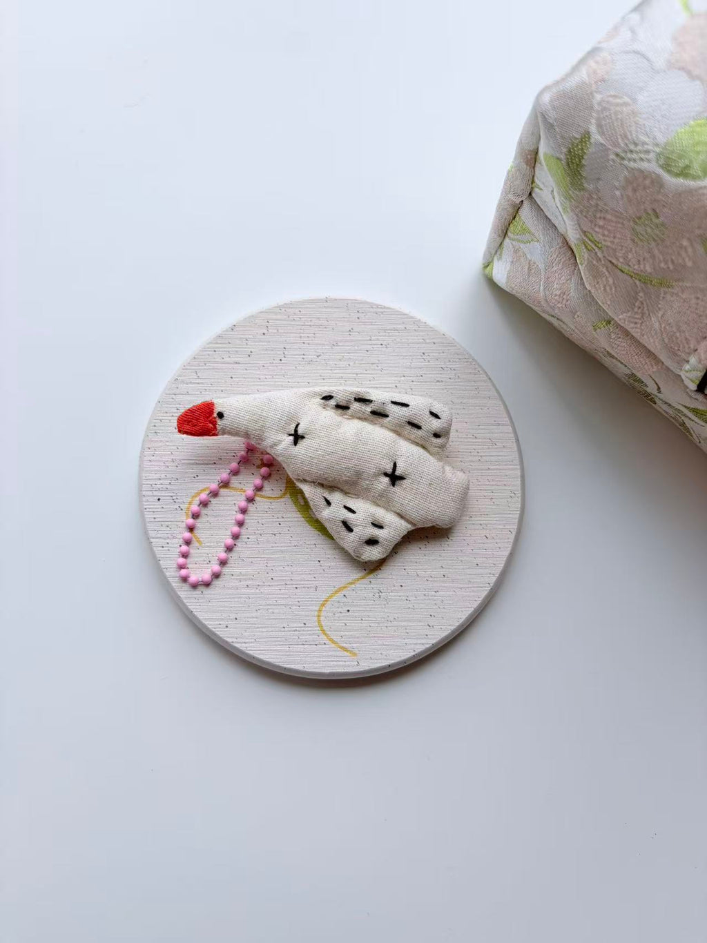 Cute White Goose Plush Keychain Bag Charm
